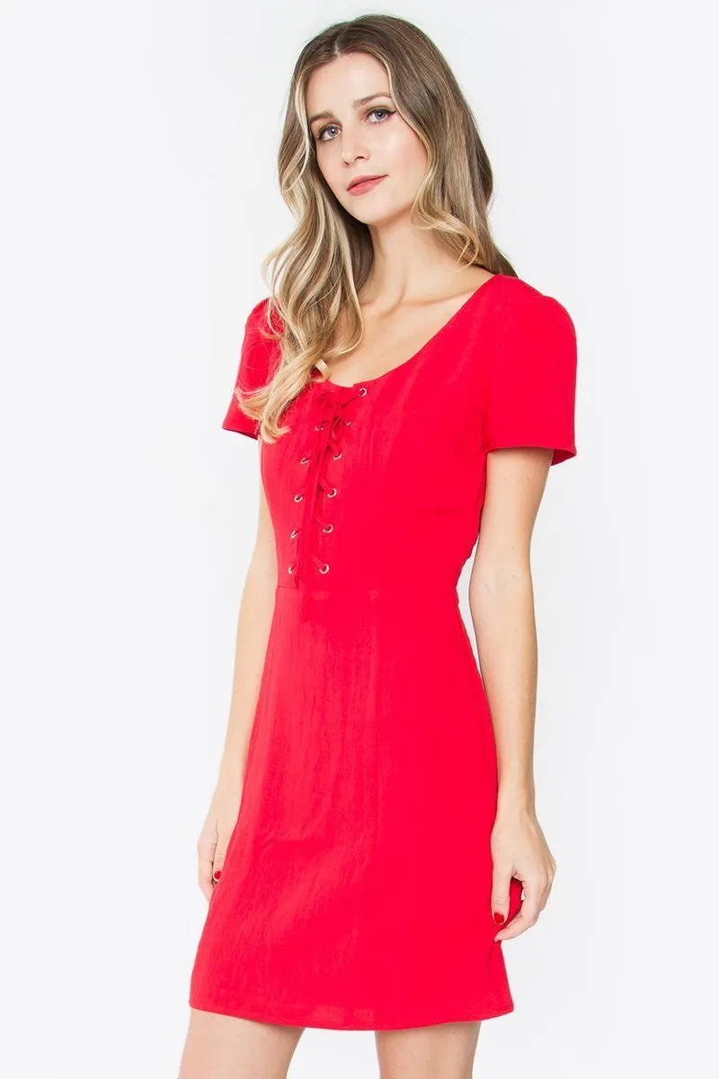 Vanessa Lace-Up Dress