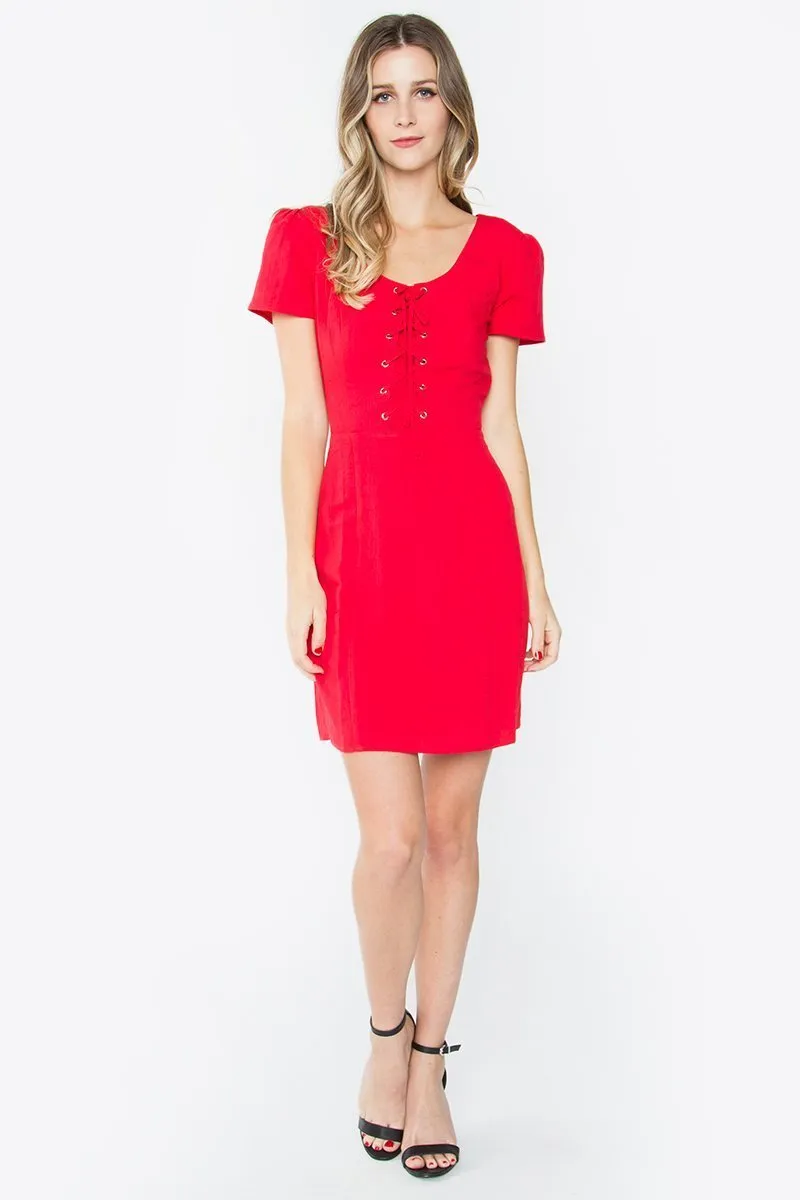 Vanessa Lace-Up Dress