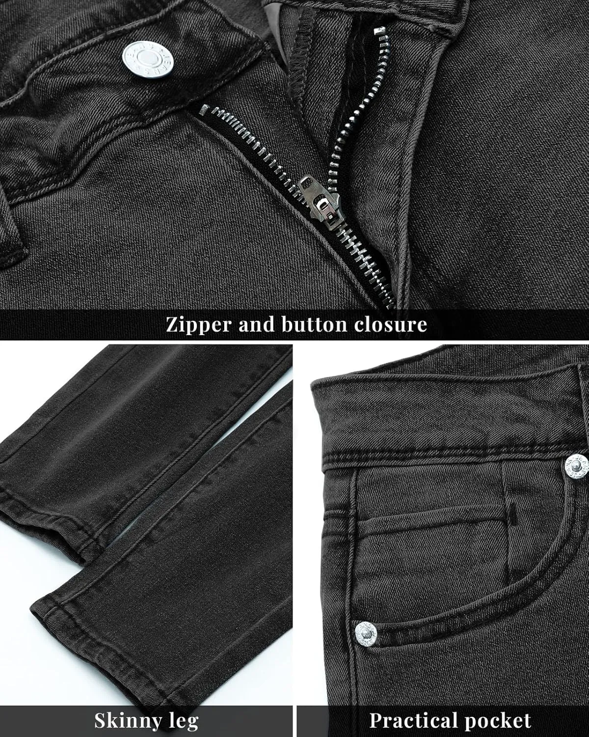 Vetinee Skinny Jeans for Women High Waisted Slim Fit Trendy Classic Stretchy Denim Pants Jean Leggings Jeggings Pockets