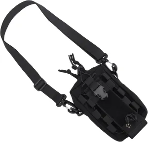 Water Bottle Waist Bag Phone Holder Adjustable Elastic Waist Pouch for Outdoor Sports Travel (Black)