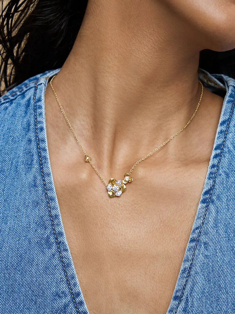 Westside X Pome Gold Multilayer Rose Necklace