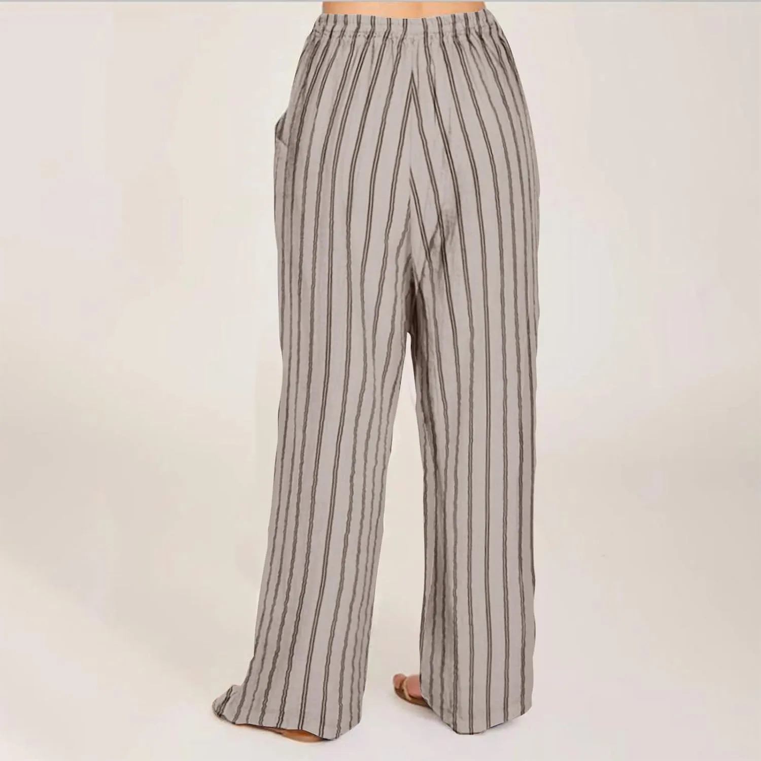 Wide Leg Cotton Linen Pants Women 2025 Summer Lightweight Lounge Pants High Waisted Loose Slacks Trousers with Pockets
