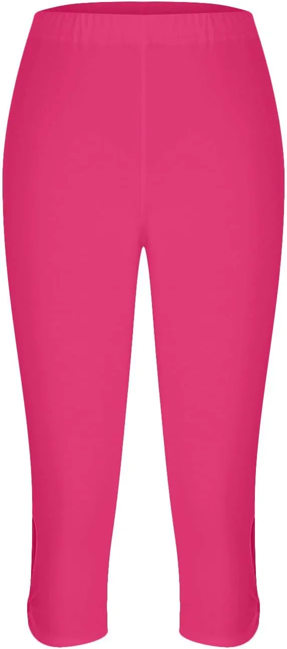 Womens Capris for Summer Dressy Cropped High Waist Yoga Pants Comfy Stretchy Leggings Workout Compression Pants