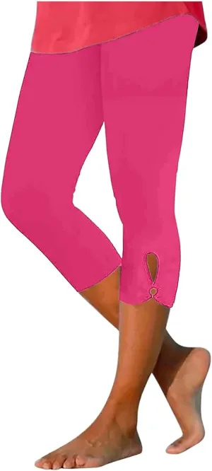 Womens Capris for Summer Dressy Cropped High Waist Yoga Pants Comfy Stretchy Leggings Workout Compression Pants