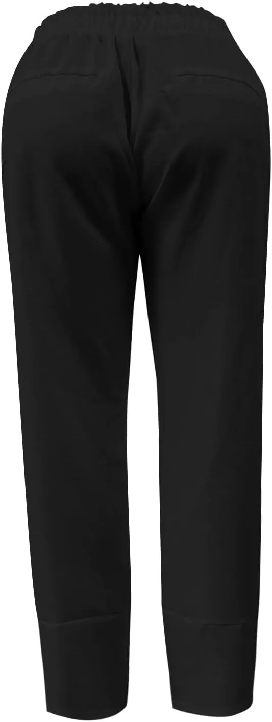 Women's High Waist Pants Drawstring Cargo Capri Pants Pockets Drawstring Causal Palazzo Pants Trousers with Pockets
