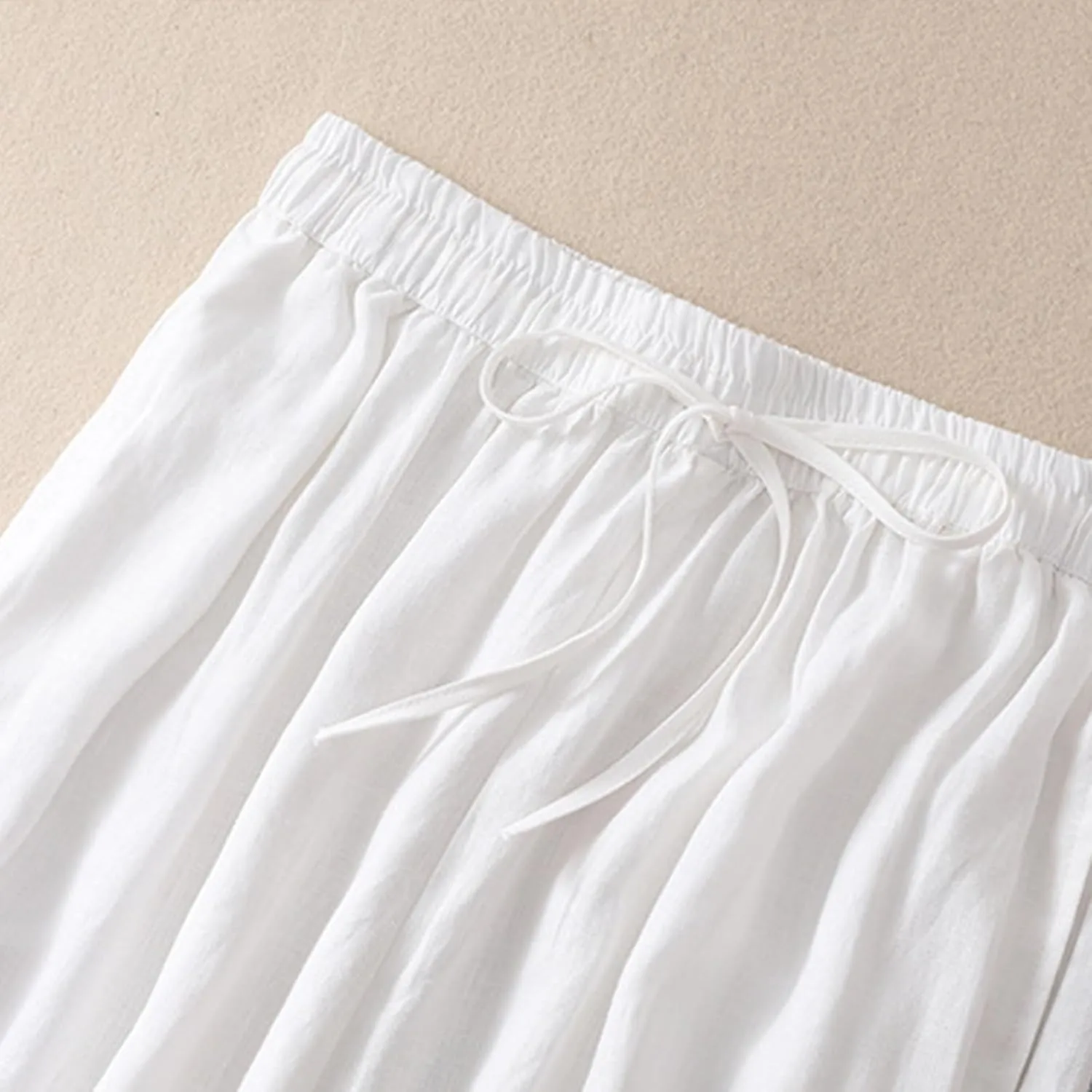 Women's Pants, Plus Size Linen Peasant Pants Casual Straight Leg 2025 Side