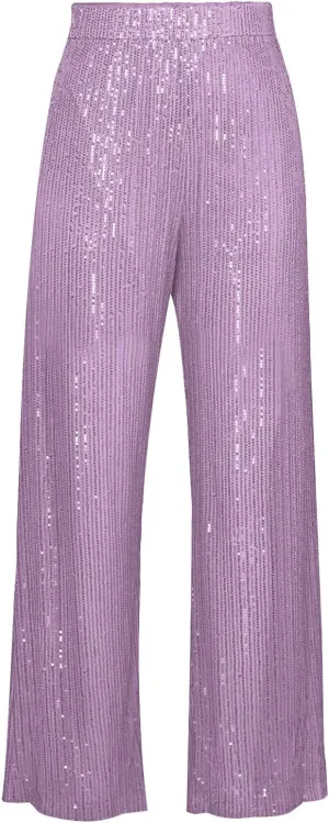 Womens Sequin Flare Pant Women Sequins Wide Leg Pants Fashion Shiny Hight Waist Flared High Waist Shiny Sequin