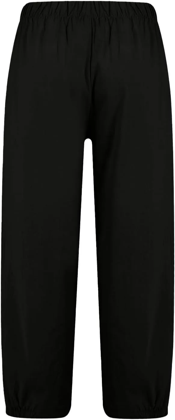 Women's Summer High Waisted Baggy Harem Pants Casual Drawstring Ankle Length Baggy Trousers Slacks with Pockets