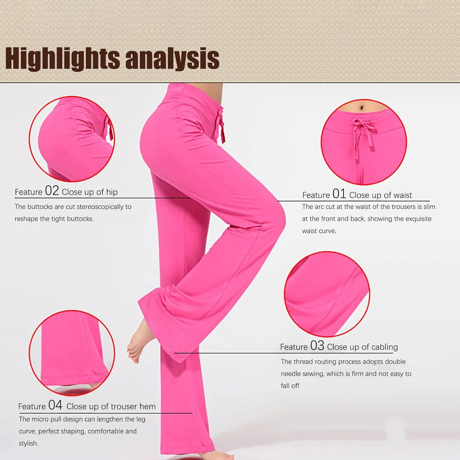 Womens Wide Leg Yoga Pants High Waist Tummy Control Loose Comfy Lounge Trousers Bootcut Drawstring Workout Leggings