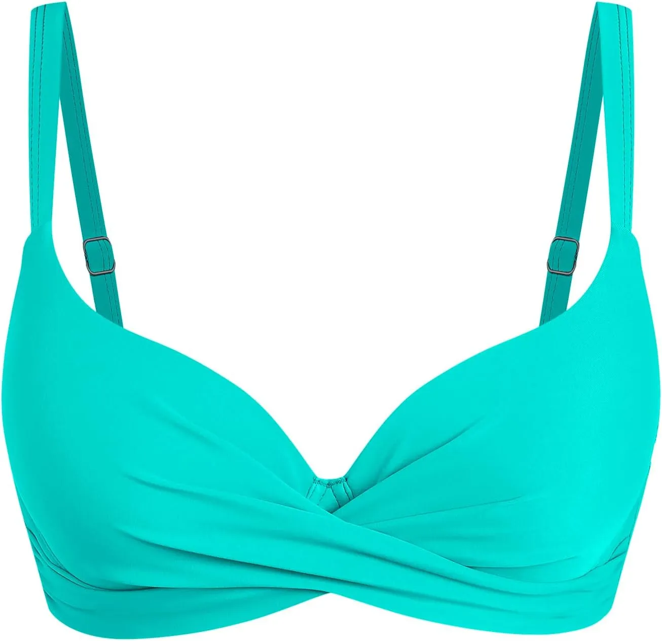 ZAFUL Women Twist Front Underwire Bikini Top Push Up Lace Up Swimsuit Tops Bra Padded Bathing Suit Tops